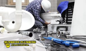 A plumber working on a job in Pembroke Pines, FL.